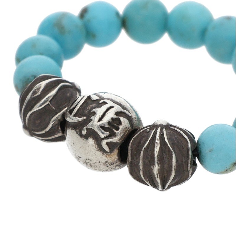 Chrome Hearts BEAD RING Blue Silver Ring Size ONE SIZE