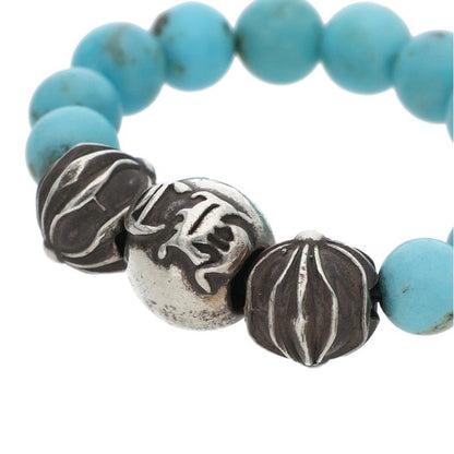 Chrome Hearts BEAD RING Blue Silver Ring Size ONE SIZE