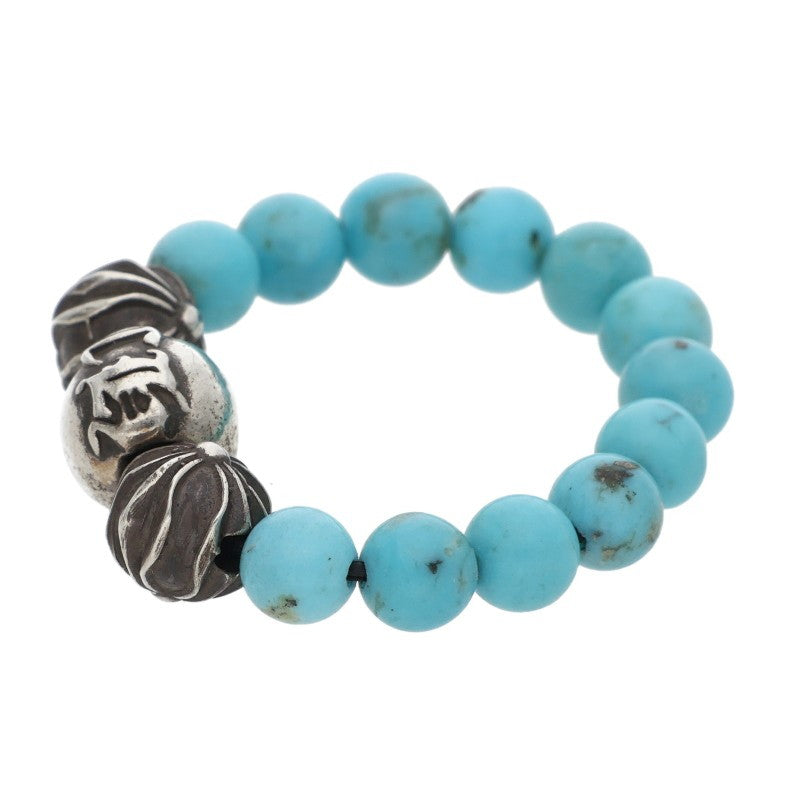 Chrome Hearts BEAD RING Blue Silver Ring Size ONE SIZE
