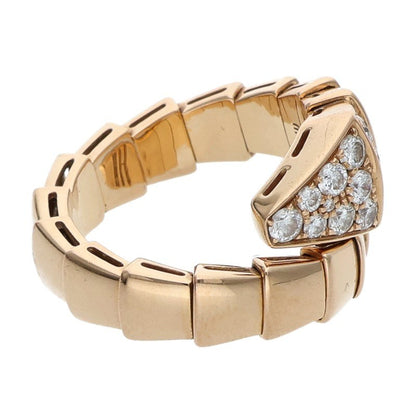 BVLGARI Serpenti Viper Top Diamond Coil Ring Size JP 13