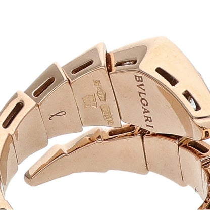 BVLGARI Serpenti Viper Top Diamond Coil Ring Size JP 14