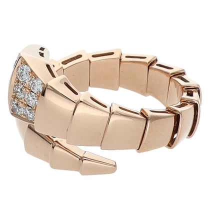 BVLGARI Serpenti Viper Top Diamond Coil Ring Size JP 14