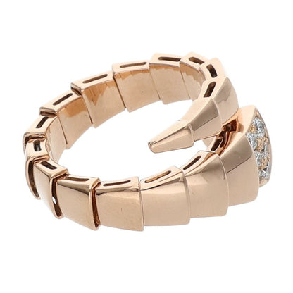 BVLGARI Serpenti Viper Top Diamond Coil Ring Size JP 14