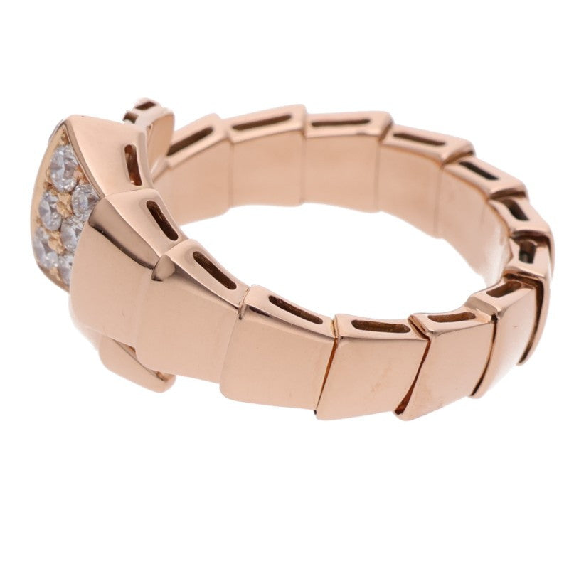 BVLGARI Serpenti Viper Top Diamond Coil Ring Size JP 16