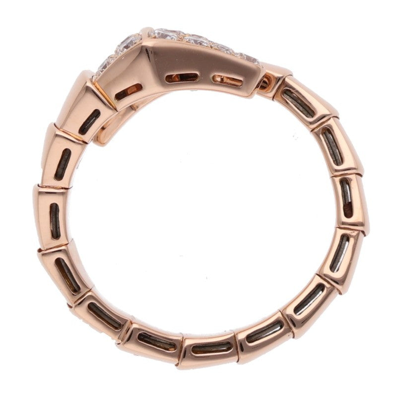 BVLGARI Serpenti Viper Top Diamond Coil Ring Size JP 16