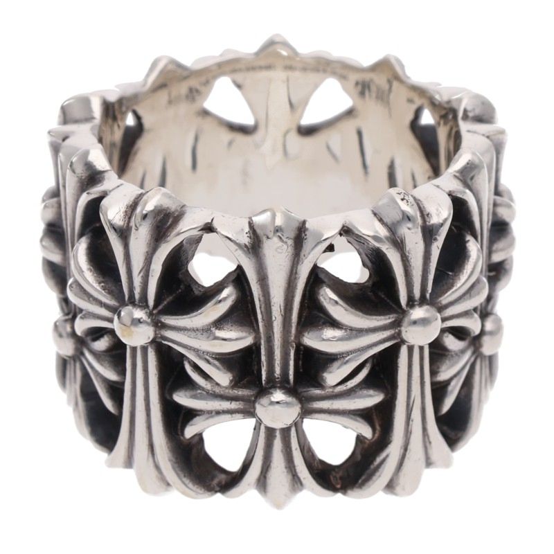 Chrome Hearts 925 Silver Cemetery Cross Ring Size JP 18.5