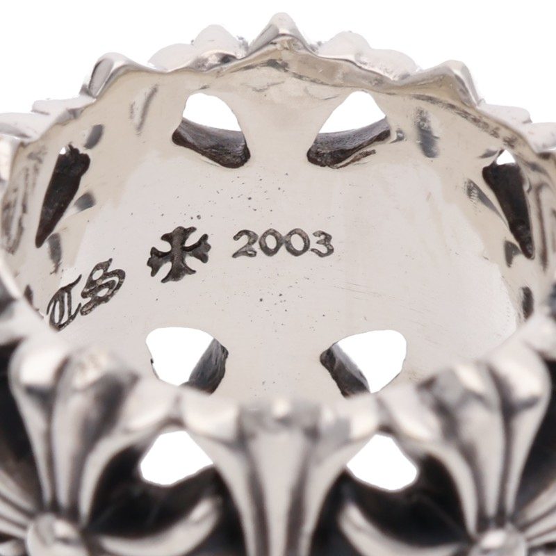 Chrome Hearts 925 Silver Cemetery Cross Ring Size JP 18.5