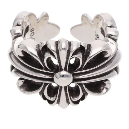 Chrome Hearts 925 DBL FLRL CRS Silver Ring Size ONE SIZE