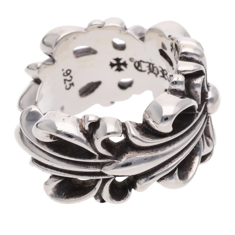 Chrome Hearts 925 DBL FLRL CRS Silver Ring Size ONE SIZE