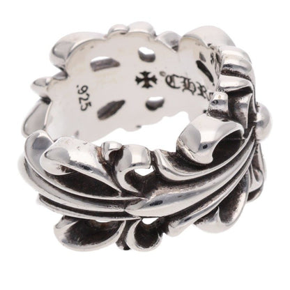 Chrome Hearts 925 DBL FLRL CRS Silver Ring Size ONE SIZE
