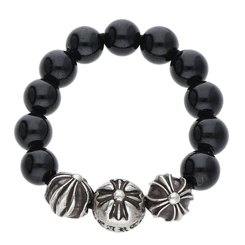 Chrome Hearts BEAD RING Silver Elastic Ring Size ONE SIZE