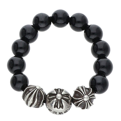 Chrome Hearts BEAD RING Silver Elastic Ring Size ONE SIZE