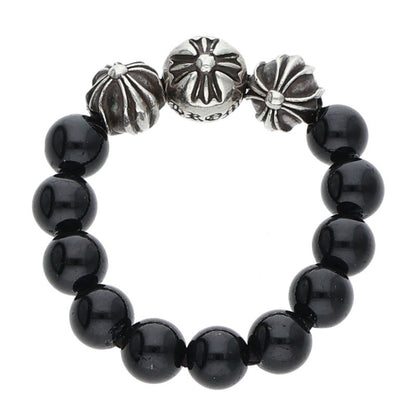 Chrome Hearts BEAD RING Silver Elastic Ring Size ONE SIZE