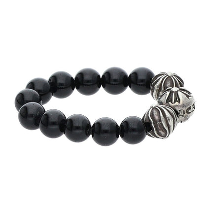 Chrome Hearts BEAD RING Silver Elastic Ring Size ONE SIZE