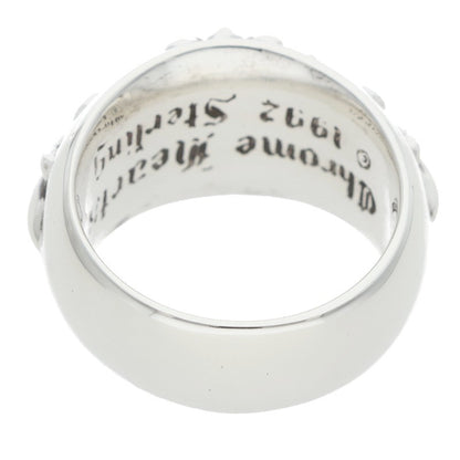Chrome Hearts FLRL CRS Floral Cross Silver Ring Size 18.5