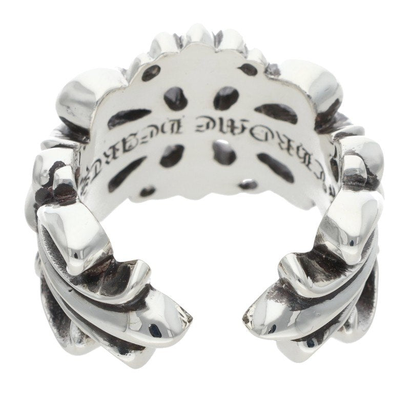 Chrome Hearts DBL FLRL CRS 925 Silver Ring Size 22.5