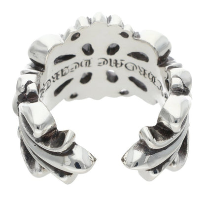 Chrome Hearts DBL FLRL CRS 925 Silver Ring Size 22.5