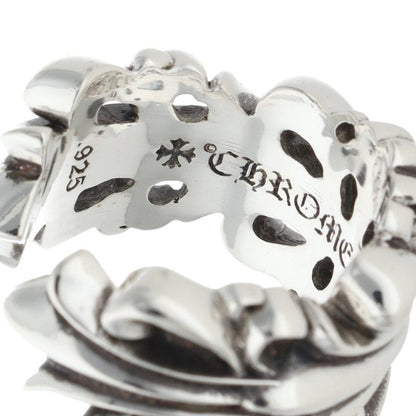 Chrome Hearts DBL FLRL CRS 925 Silver Ring Size 22.5