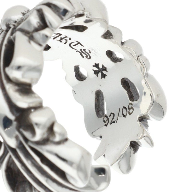 Chrome Hearts DBL FLRL CRS 925 Silver Ring Size 22.5