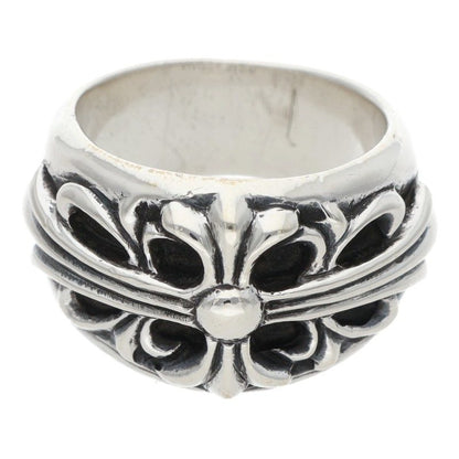 Chrome Hearts FLRL CRS Floral Cross Silver Ring Size 10.5
