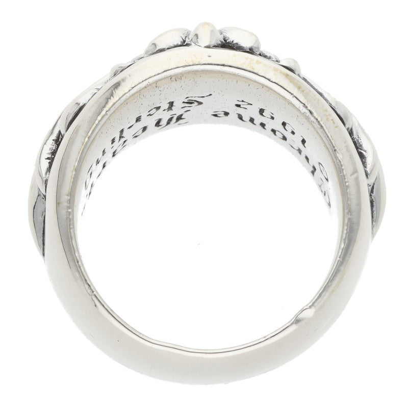 Chrome Hearts FLRL CRS Floral Cross Silver Ring Size 10.5