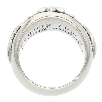 Chrome Hearts FLRL CRS Floral Cross Silver Ring Size 10.5
