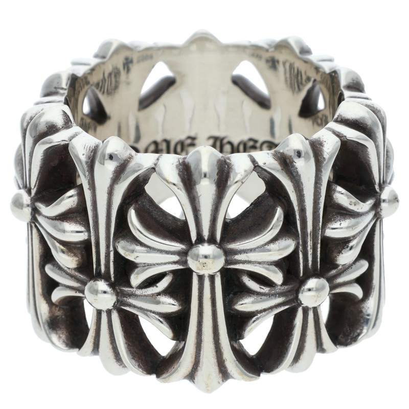 Chrome Hearts CEMETERY Cross Silver Ring Size JP 23.5