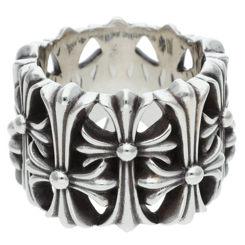 Chrome Hearts CEMETERY Cross Silver Ring Size JP 23.5