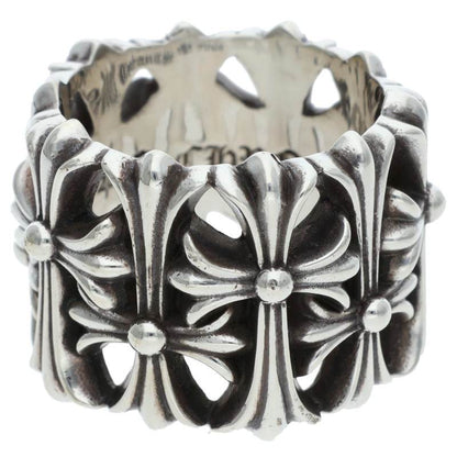 Chrome Hearts CEMETERY Cross Silver Ring Size JP 23.5