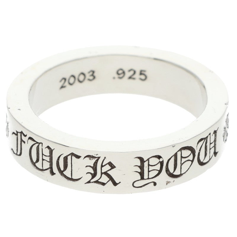 Chrome Hearts 6mm Spacer F*** You Silver Ring Size 23.5
