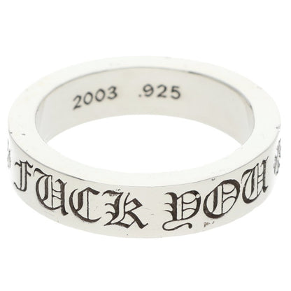 Chrome Hearts 6mm Spacer F*** You Silver Ring Size 23.5