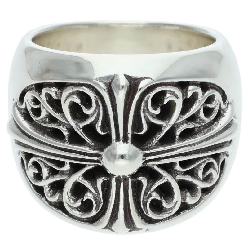 Chrome Hearts Classic Oval Cross Silver Ring Size JP 28