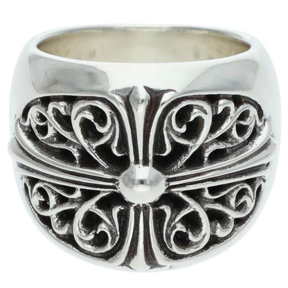 Chrome Hearts Classic Oval Cross Silver Ring Size JP 28