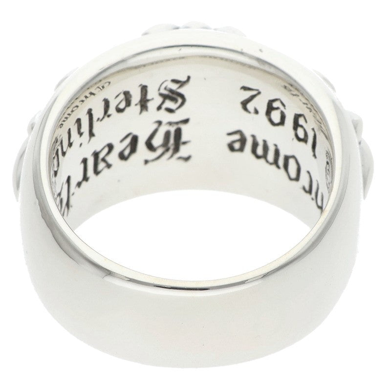 Chrome Hearts FLRL CRS Pave Diamond Silver Ring Size 14.5