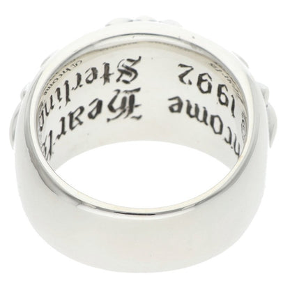 Chrome Hearts FLRL CRS Pave Diamond Silver Ring Size 14.5