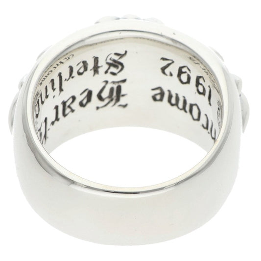 Chrome Hearts FLRL CRS Pave Diamond Silver Ring Size 14.5