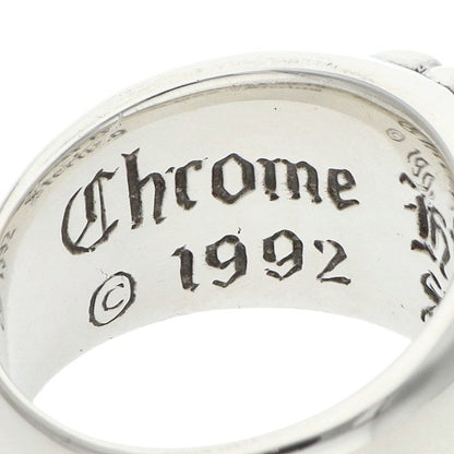 Chrome Hearts FLRL CRS Pave Diamond Silver Ring Size 14.5