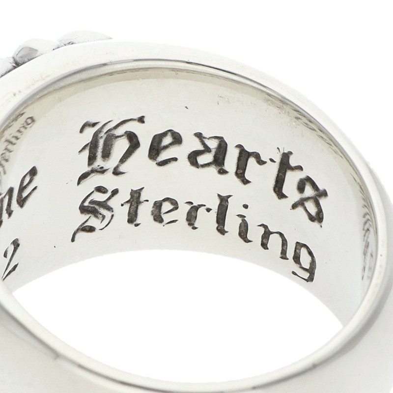 Chrome Hearts FLRL CRS Pave Diamond Silver Ring Size 14.5