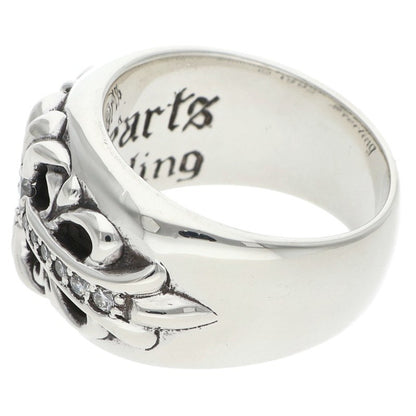 Chrome Hearts FLRL CRS Pave Diamond Silver Ring Size 14.5