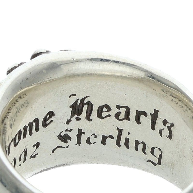 Chrome Hearts FLRL CRS Floral Cross Silver Ring Size JP 16.5