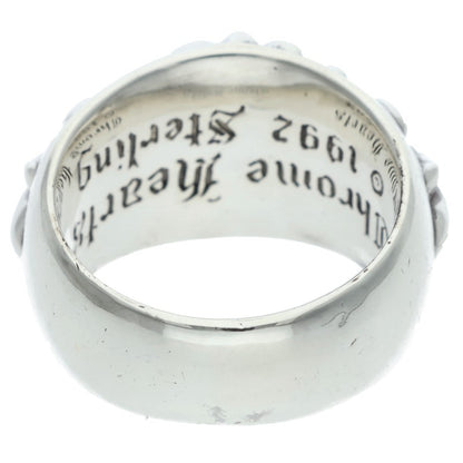 Chrome Hearts Floral Cross 1 Diamond Silver Ring Size 17.5