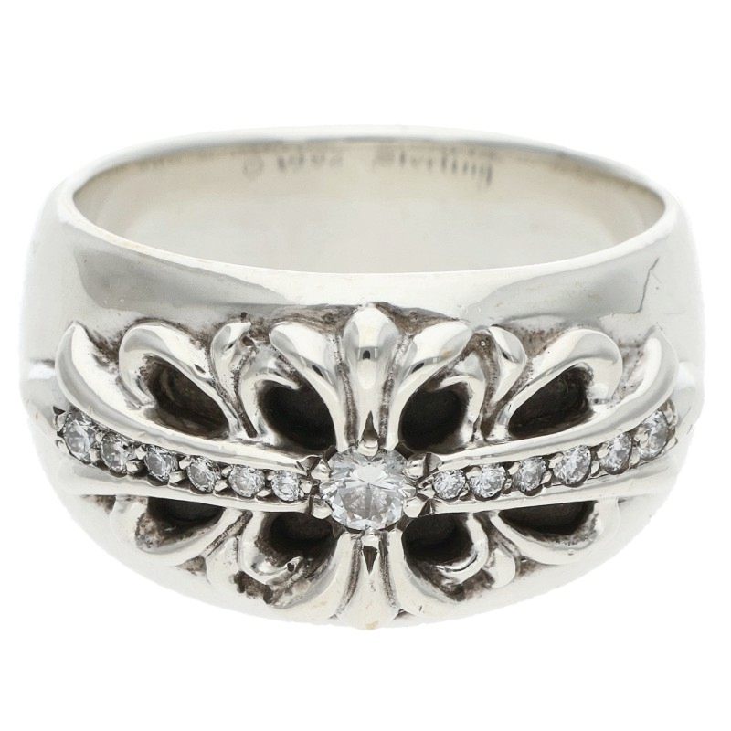 Chrome Hearts Floral Cross PAVE Diamond Ring Size ONE SIZE