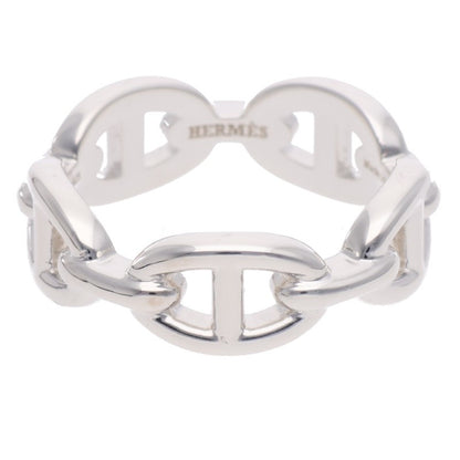 HERMES Chaine d'Ancre Enchainee PM Silver Ring Size 57