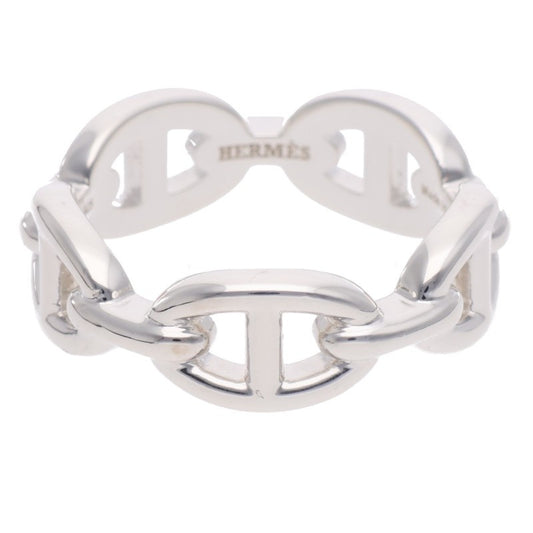 HERMES Chaine d'Ancre Enchainee PM Silver Ring Size 57