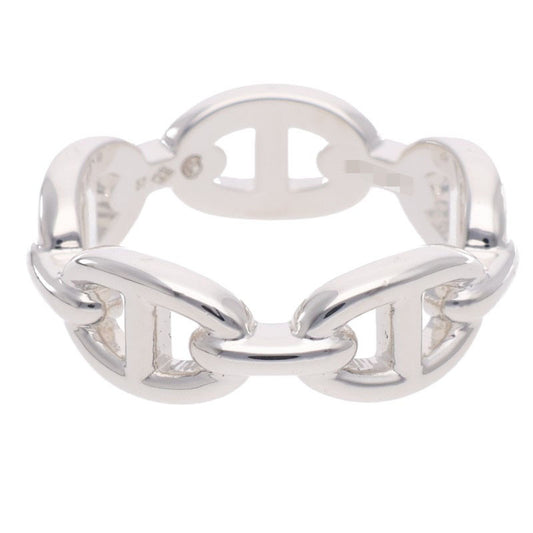 HERMES Chaine d'Ancre Enchainee PM Silver Ring Size 57