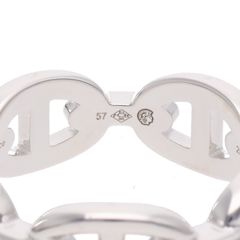 HERMES Chaine d'Ancre Enchainee PM Silver Ring Size 57
