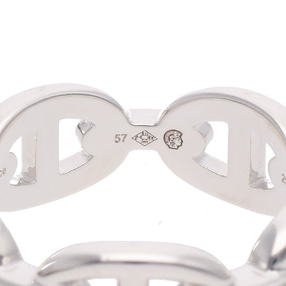 HERMES Chaine d'Ancre Enchainee PM Silver Ring Size 57