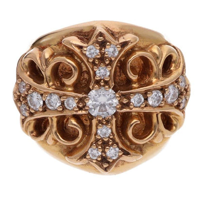 Chrome Hearts 22K Keeper Pave Gold Ring Size ONE SIZE