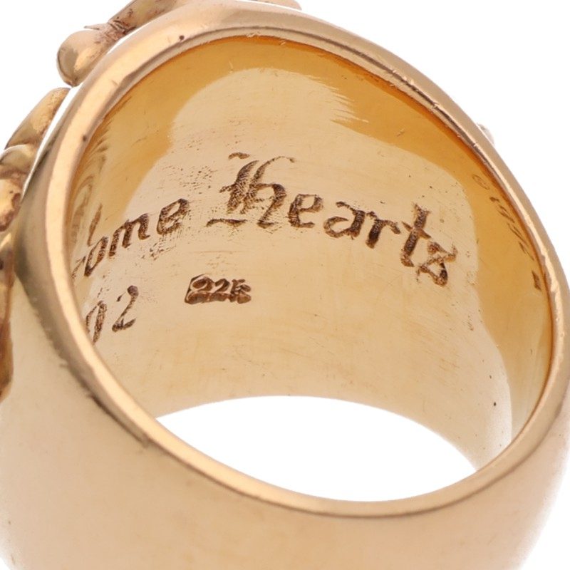 Chrome Hearts 22K Keeper Pave Gold Ring Size ONE SIZE