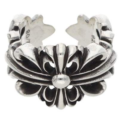 Chrome Hearts DBL FLRL CRS Silver Ring Size 12.5